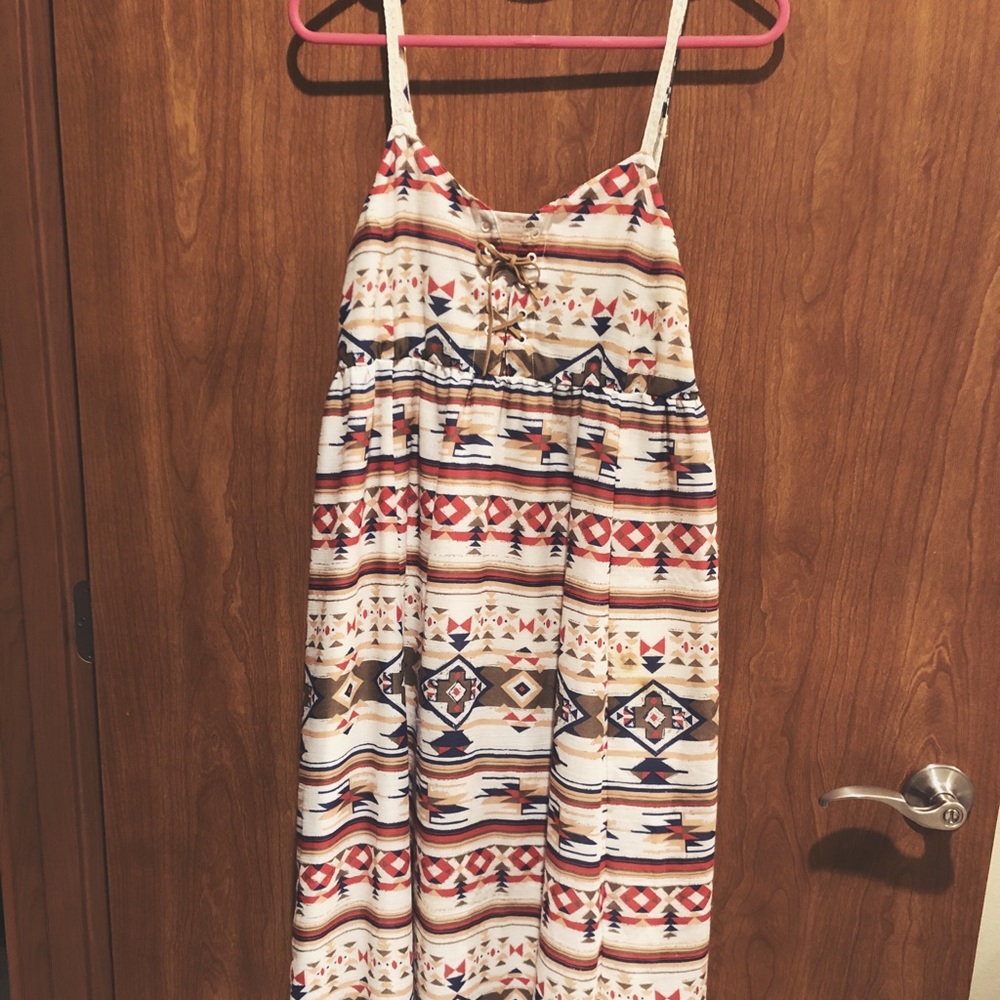 Bohemian Geometric Pattern Long Dress - Picture 2 of 8